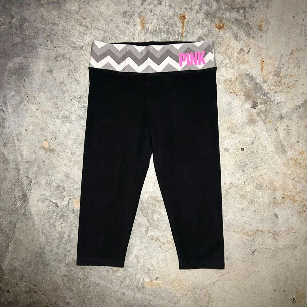 Victoria’s Secret PINK Y2K Black Capri Yoga Pants Women’s Small